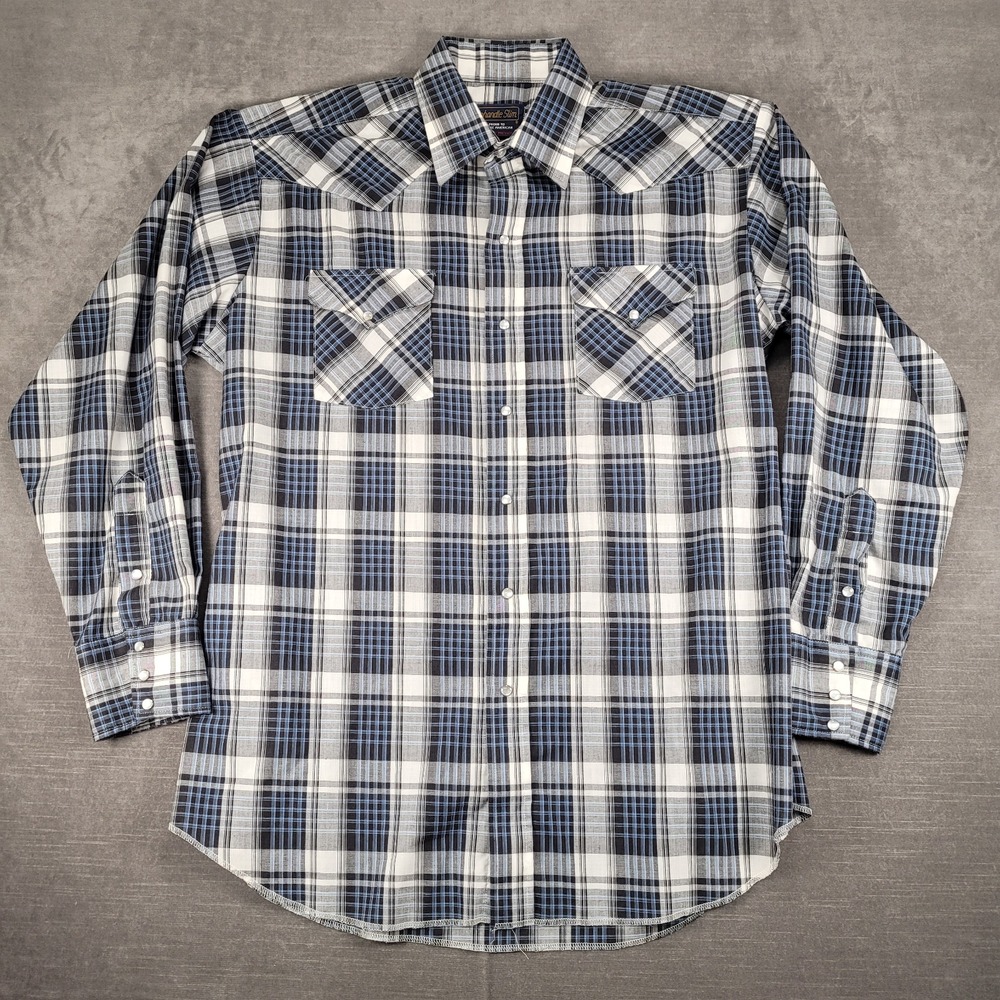 Panhandle Slim Western Shirt Plaid Pearl Snap Long Sleeve Cowboy‎ 17-35